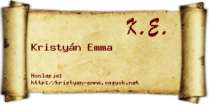 Kristyán Emma névjegykártya