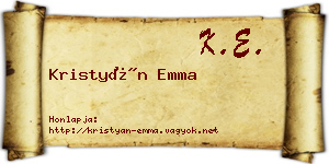 Kristyán Emma névjegykártya